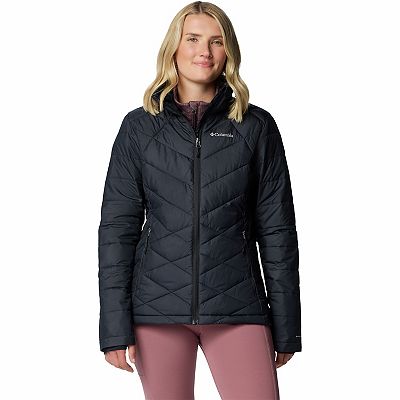 Columbia Piumino Donna Heavenly Con Cappuccio - Blu Fiume, Taglia 1X - Caldo, Resistente All'Acqua, Tecnologia Omni-Heat