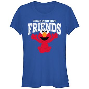 Juniors' Sesame Street Elmo Check In On Your Friends Graphic Tee
