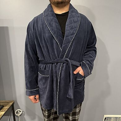 Ascentix Men's Velour Smoking Jacket with Satin Lining