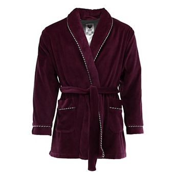 Men's Velour Smoking Jacket With Satin Lining