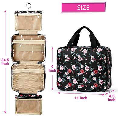 Hanging Toiletry Bag For Women, Large Capacity Travel Bag For Toiletries With 4 Compartments