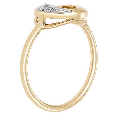 Boston Bay Diamonds 14k Gold Over Sterling Silver 1/8 Carat T.W. Diamond Crescent Ring
