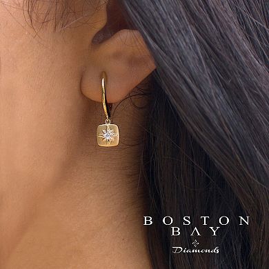 Boston Bay Diamonds 14k Gold Over Sterling Silver Diamond Accent Square Drop Earrings