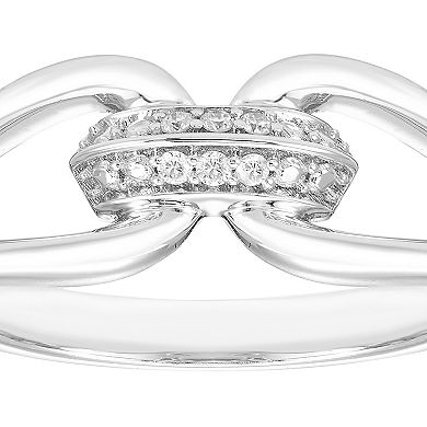 Boston Bay Diamonds Sterling Silver Diamond Accent Split Shank Curved Ring