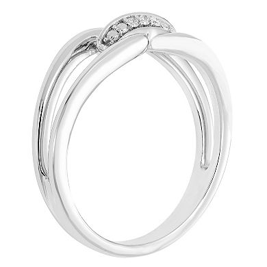 Boston Bay Diamonds Sterling Silver Diamond Accent Split Shank Curved Ring