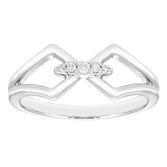 Boston Bay Diamonds Sterling Silver Diamond Accent Split Shank Ring