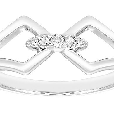 Boston Bay Diamonds Sterling Silver Diamond Accent Split Shank Ring