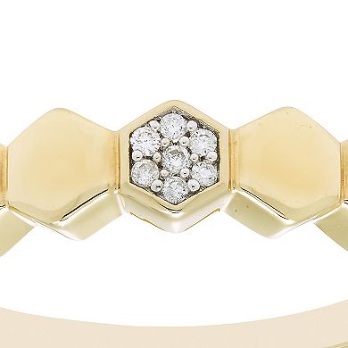 Boston Bay Diamonds 14k Gold Over Sterling Silver Diamond Accent Hexagon Stackable Ring