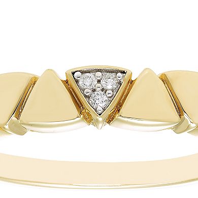 Boston Bay Diamonds 14k Gold Over Sterling Silver Diamond Accent Triangular Stackable Ring