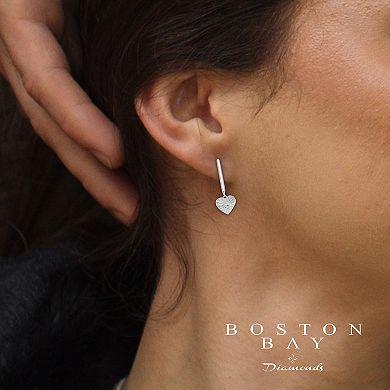 Boston Bay Diamonds Sterling Silver Diamond Accent Heart Drop Earrings