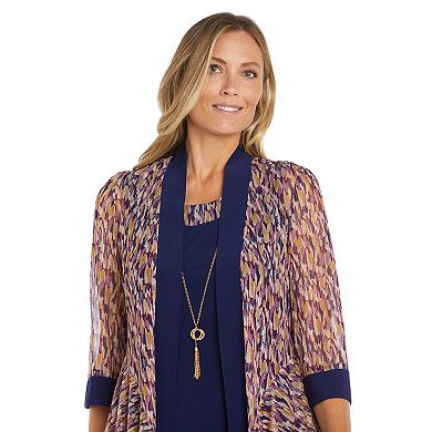 Women's R&M Richards Jacket, Dress, And Detachable Necklace