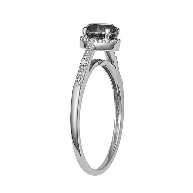 HDI Sterling Silver 1 Carat T.W. Black Diamond Solitaire Ring