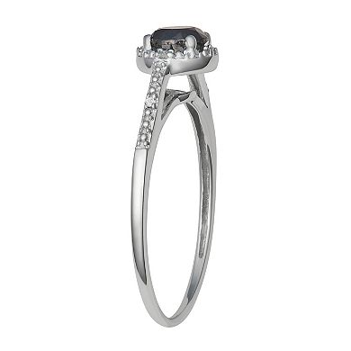 HDI Sterling Silver 1/2 Carat T.W. Black Diamond Solitaire Ring