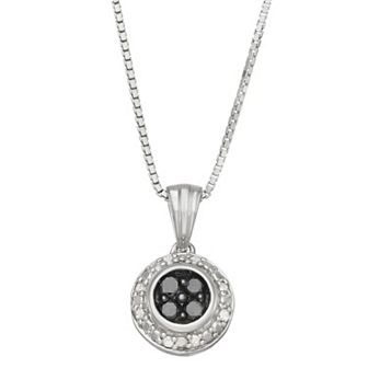 HDI Sterling Silver 1/5 Carat T.W. Black Diamond Necklace