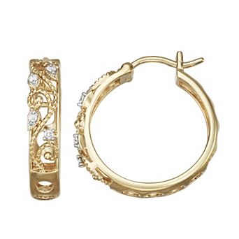 HDI 1/10 Carat T.W. Diamond Hoop Earrings