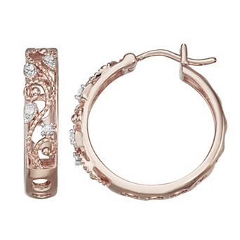 HDI 1/10 Carat T.W. Diamond Hoop Earrings