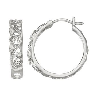 HDI 1/10 Carat T.W. Diamond Hoop Earrings