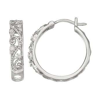 HDI 1/10 Carat T.W. Diamond Hoop Earrings