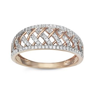 HDI Rose Gold Over Silver 1/3 Carat T.W. Diamond Band