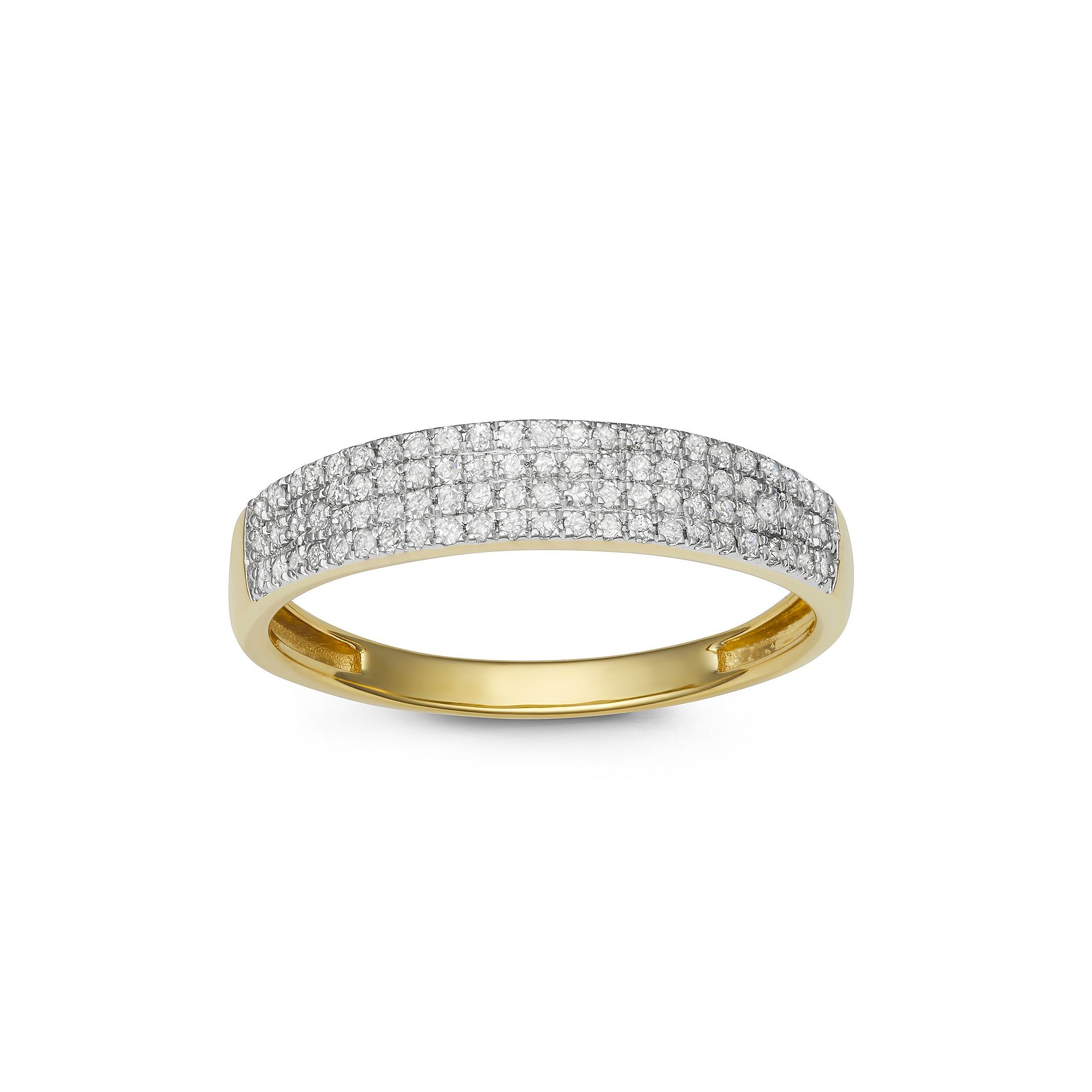 HDI Gold Over Silver 1/4 Carat T.W. Diamond Band, Womens, Size: 5, Gold To