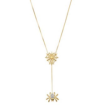 HDI Gold Over Silver 1/15 Carat T.W. Diamond Spider Pendant Necklace