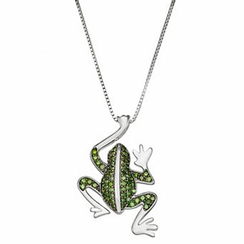 HDI Sterling Silver 1/3 Carat T.W. Diamond Frog Pendant Necklace
