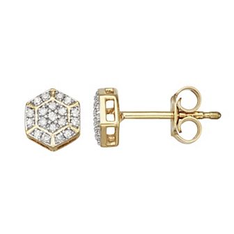 HDI Rose Gold Over Silver 1/2 Carat T.W. Diamond Hoop Earrings