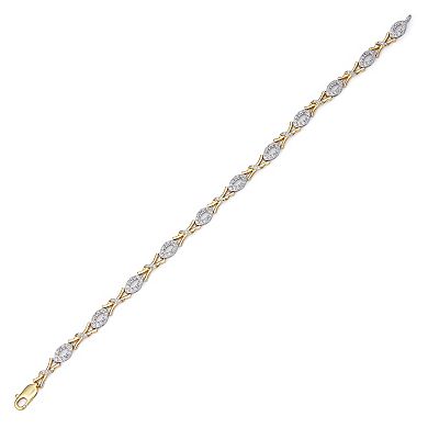 HDI 1/2 Carat T.W. Diamond X O Bracelet