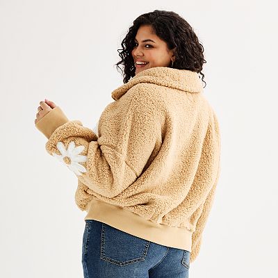 Juniors' Plus Size SO® Toggle High Pile Full Zip Jacket
