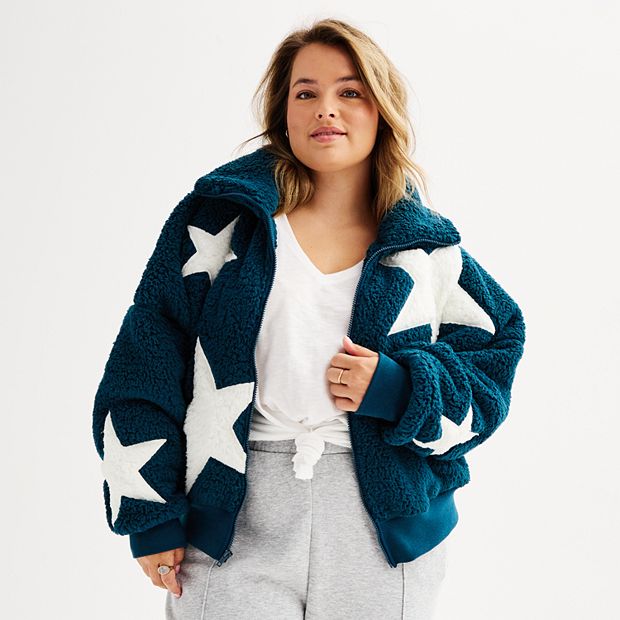 Juniors' Plus Size SO® Toggle High Pile Full Zip Jacket
