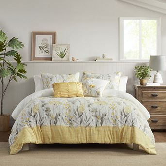 Madison Park Pampa 5 pc Seersucker Comforter Set with Throw Pillows