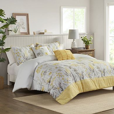 Madison Park Pampa 5-Piece Seersucker Comforter Set with Throw Pillows