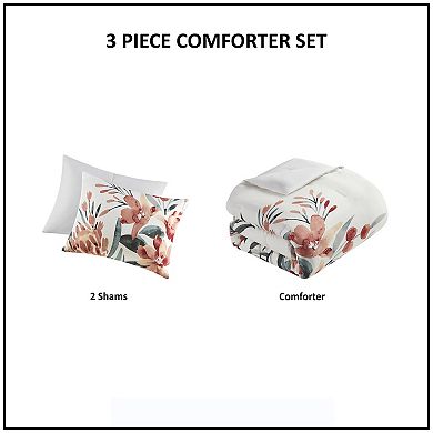 Madison Park Junia 3-Piece Floral Cotton Comforter Set