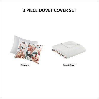 Madison Park Junia 3-Piece Floral Cotton Duvet Cover Set