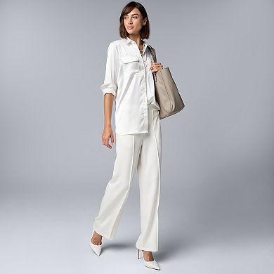 Women's Simply Vera Vera Wang Satin Utility Shirt