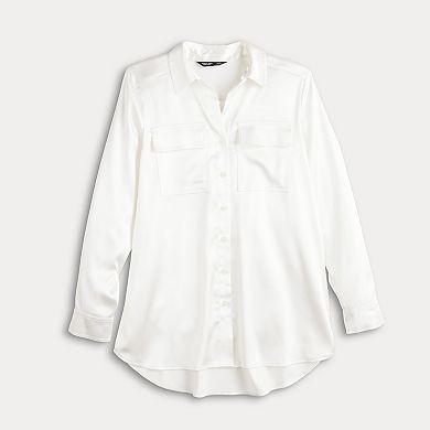 Women's Simply Vera Vera Wang Satin Utility Shirt
