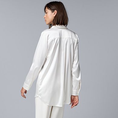 Women's Simply Vera Vera Wang Satin Utility Shirt