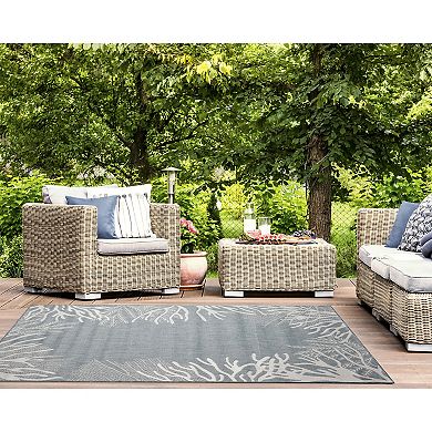 Liora Manne Carmel Reef Border Indoor Outdoor Area Rug