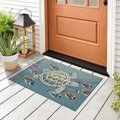 Liora Manne Frontporch Turtle And Fish Indoor Outdoor Mat