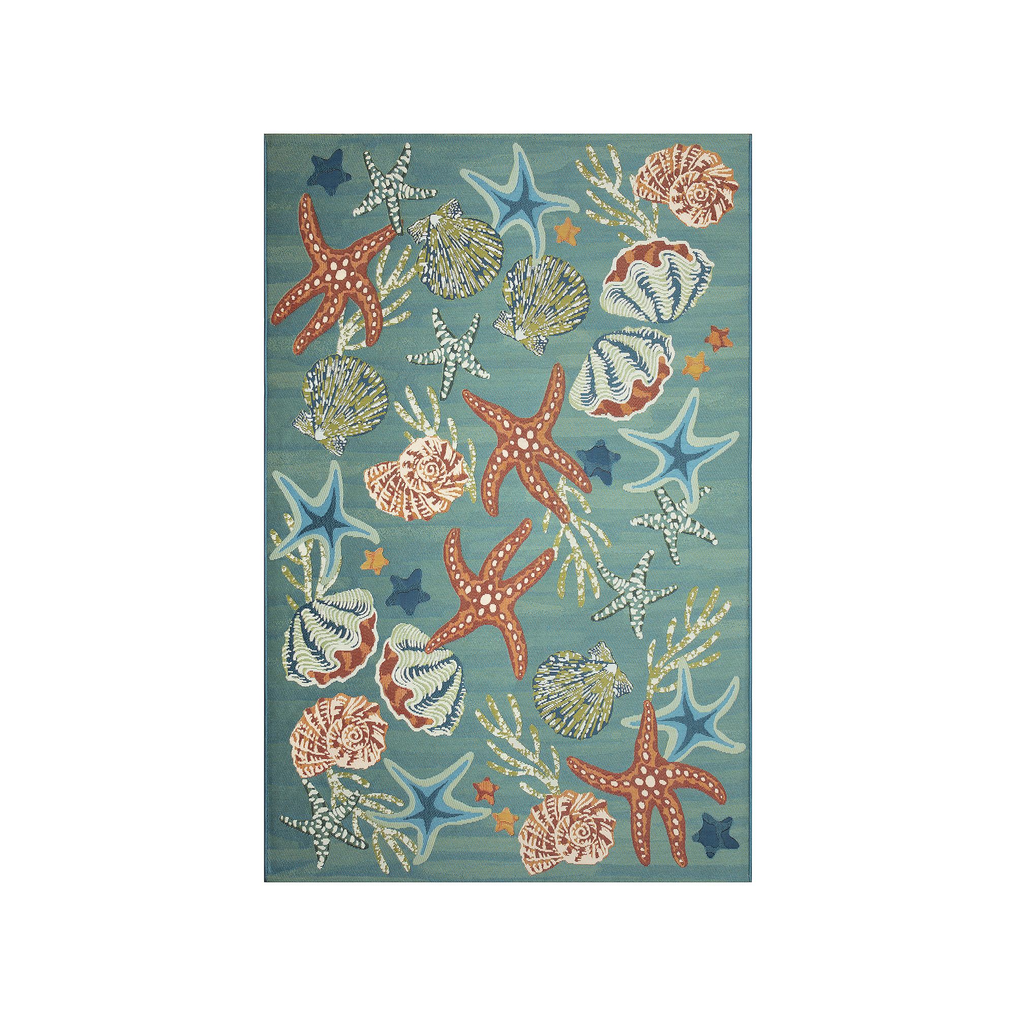 Liora Manne Marina Starfish Song Indoor Outdoor Area Rug, Blue