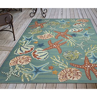 Liora Manne Marina Starfish Song Indoor Outdoor Area Rug