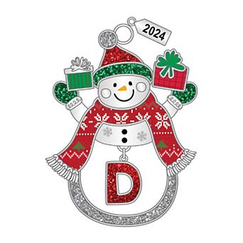 Snowman Monogram Christmas Ornament