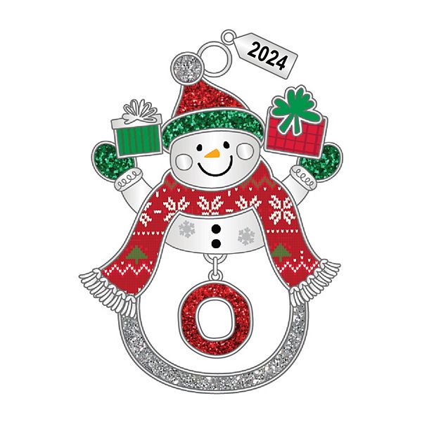 Snowman Monogram Christmas Ornament - O