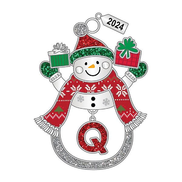 Snowman Monogram Christmas Ornament - Q