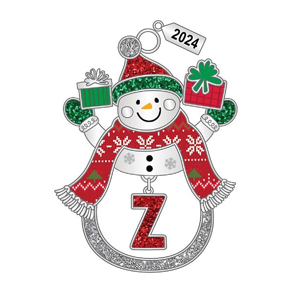 Snowman Monogram Christmas Ornament - Z