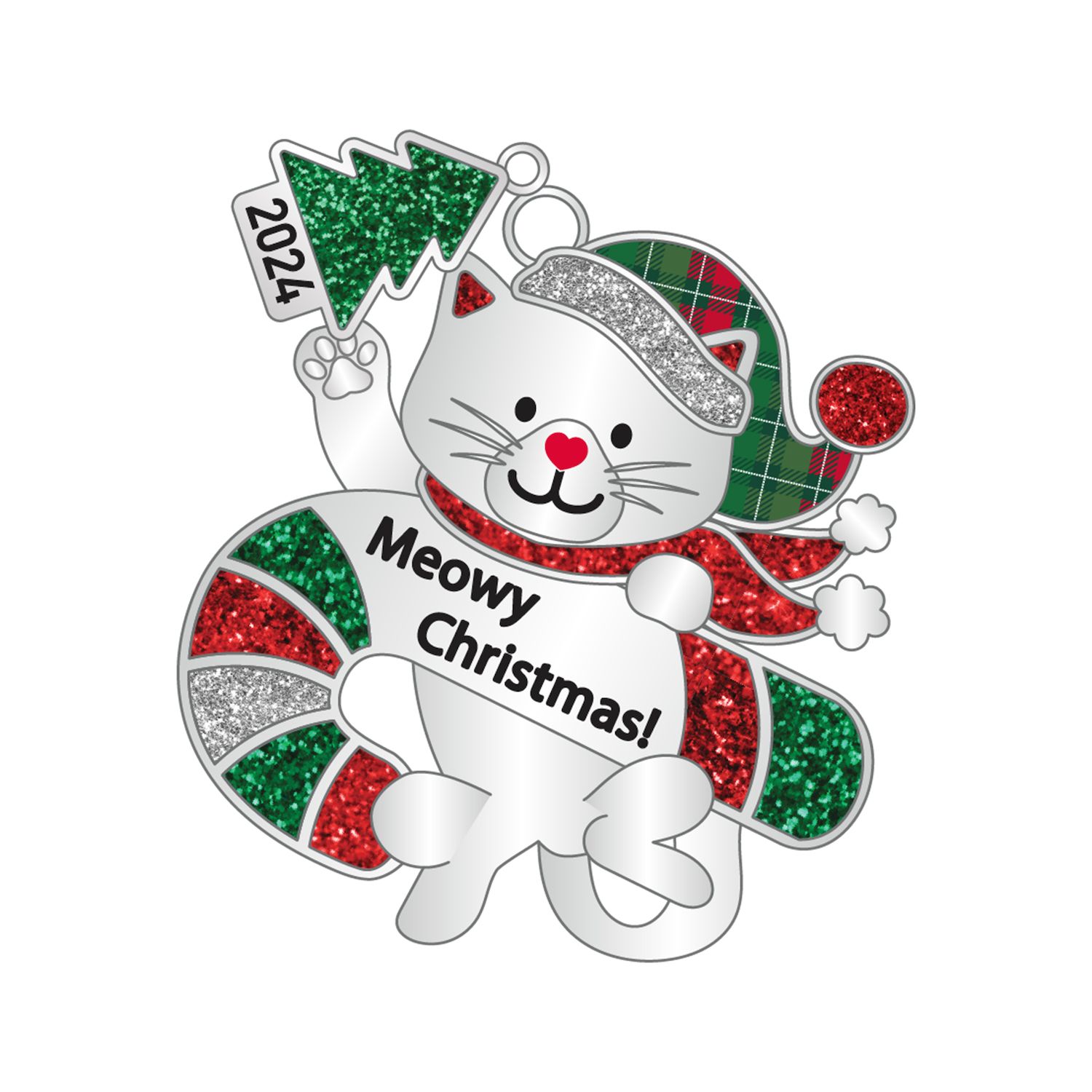 thumbnail image 2 of Zinc Alloy Ornaments Custom Cat Couple Metal Ornament Wanderprints 2 of 10