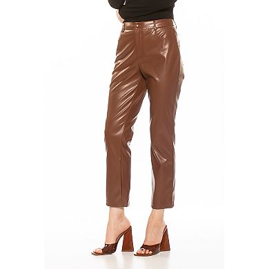 Women's ALEXIA ADMOR Mila Mid Rise Slim Fit Faux Leather Pants