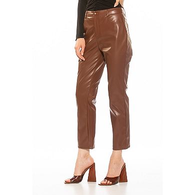 Women's ALEXIA ADMOR Mila Mid Rise Slim Fit Faux Leather Pants