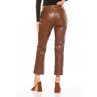 Women's ALEXIA ADMOR Mila Mid Rise Slim Fit Faux Leather Pants