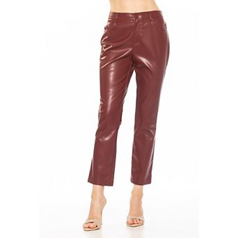 Women's ALEXIA ADMOR Mila Mid Rise Slim Fit Faux Leather Pants